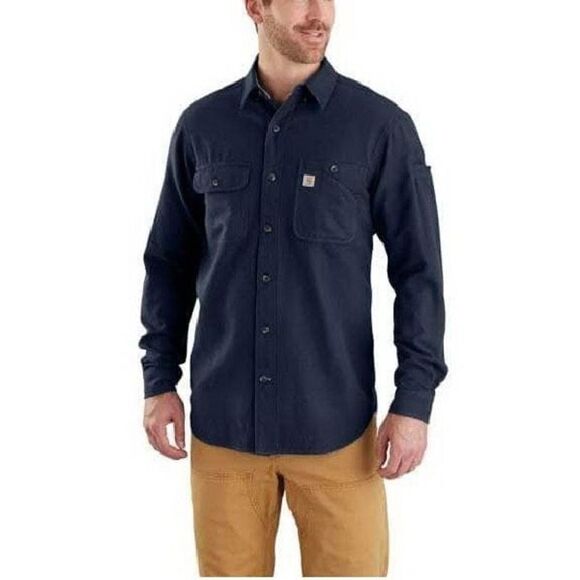 Carhartt Men's‎ Blue Button-Down Long Sleeve Original Fit Shirt Size Medium - Picture 1 of 11